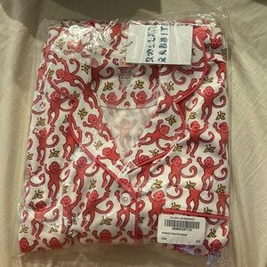 Roller rabbit pink monkey polo pajamas XXS